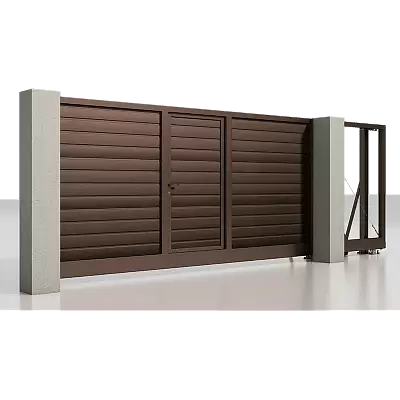 Откатные ворота с калиткой