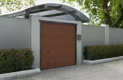 Секционные ворота под навес серии Trend